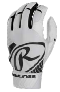 Rawlings | 5150 II Baseball Batting Gloves | White/Black | Adult L